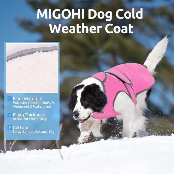 Reflective Waterproof Windproof Dog Coat Cold Weather Warm Dog Jacket Reversible